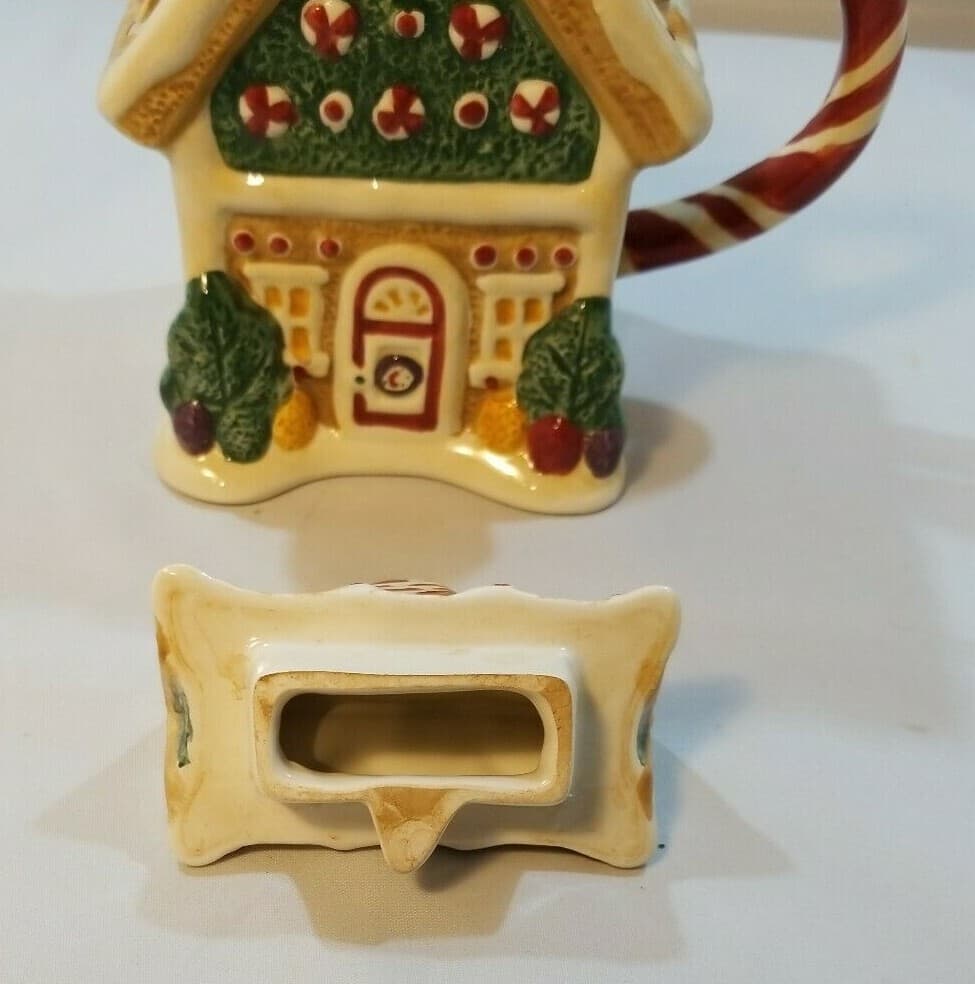 Sakura Debbie Mumm Christmas Teapot Gingerbread House Sweet Candy Canes - Thumbnail 7