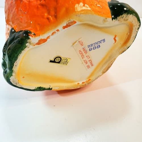 1988 Brinn's Halloween Jack O Lantern w/ Bear Ceramic Tea Light Holder Taiwan - Thumbnail 7