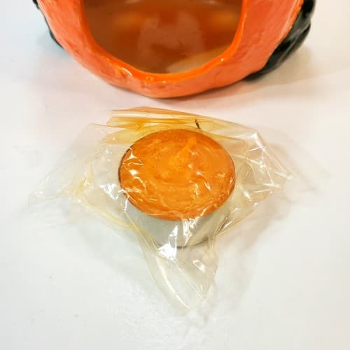 1988 Brinn's Halloween Jack O Lantern w/ Bear Ceramic Tea Light Holder Taiwan - Thumbnail 5