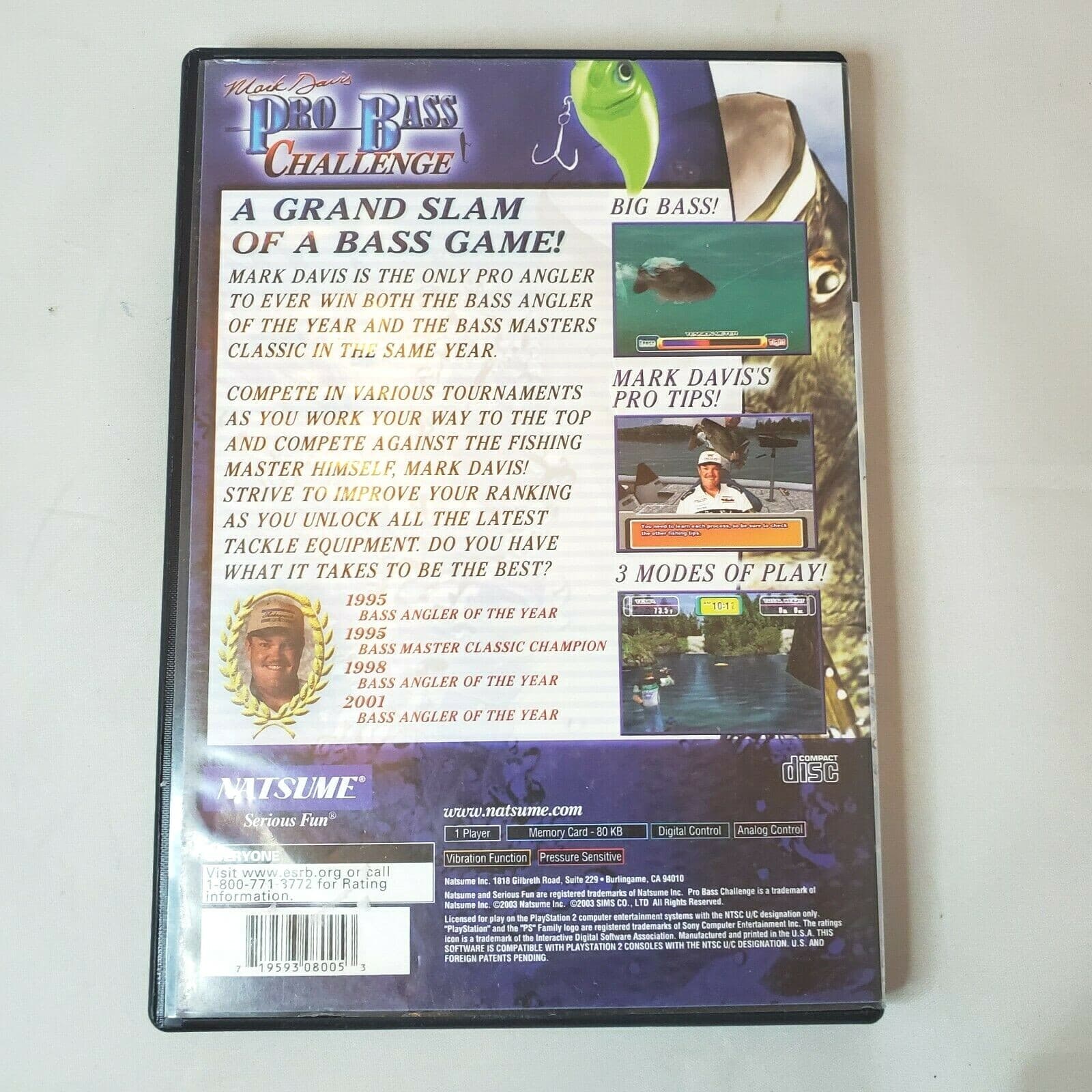 Playstation 2 PS2 Mark Davis Pro Bass Challenge Video Game Complete with Manual - Thumbnail 2