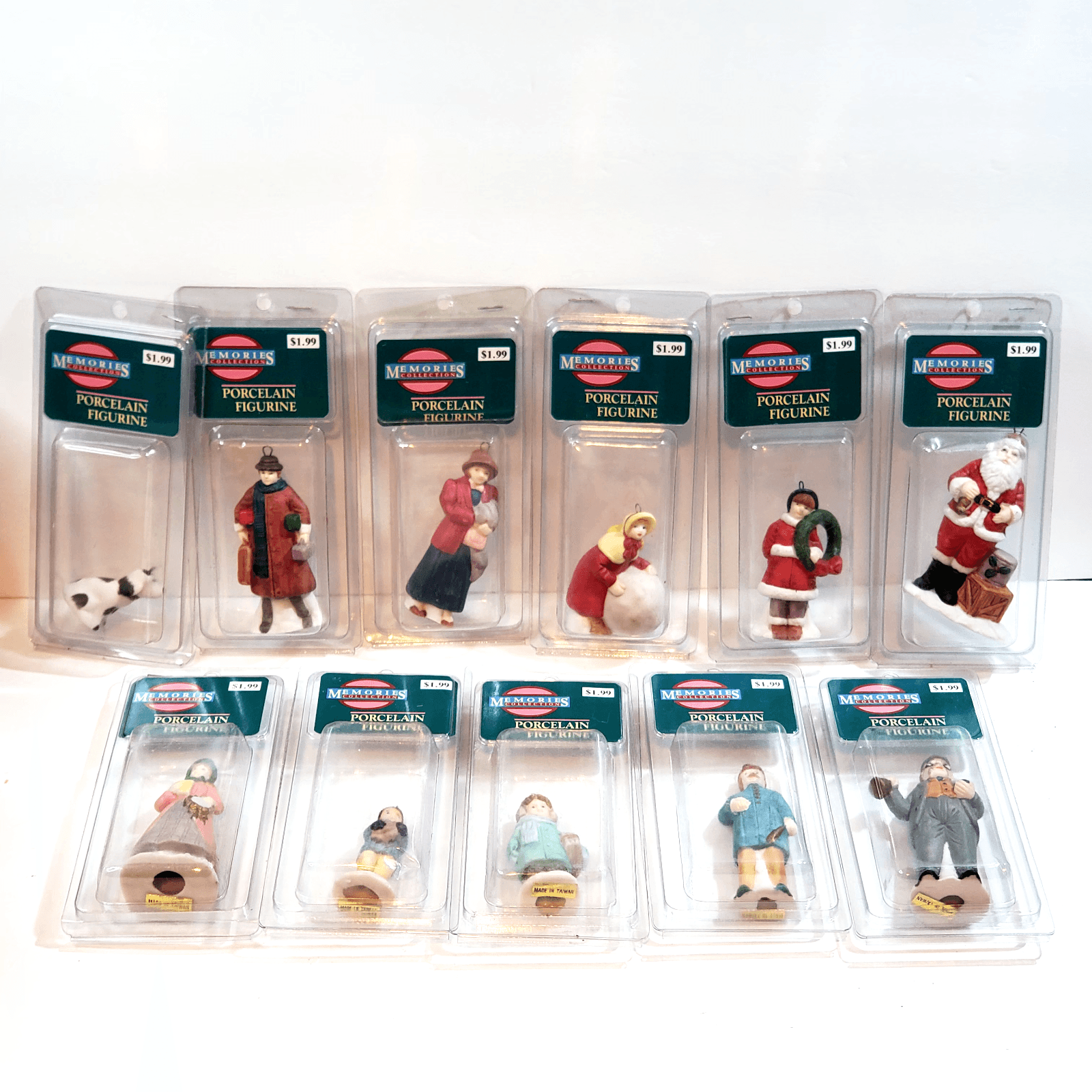 Vtg Venture Memories Collection Tree Ornaments Figurines Lot of 11 Santa People