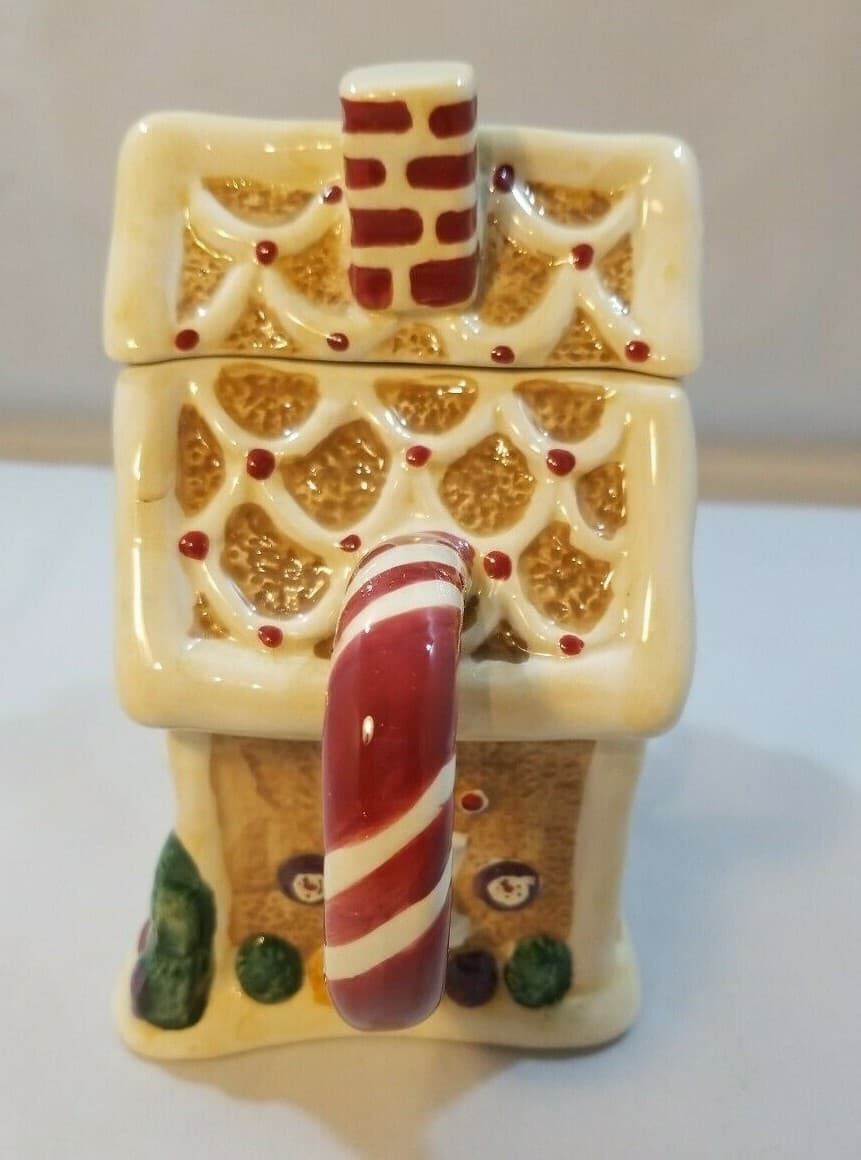 Sakura Debbie Mumm Christmas Teapot Gingerbread House Sweet Candy Canes - Thumbnail 4