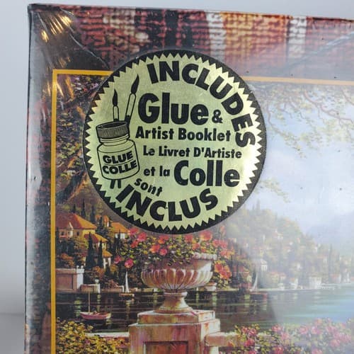 BOB PEJMAN Terrace in Bellagio Italy Jigsaw Puzzle 1000 piece w/ Glue Sealed New - Thumbnail 2