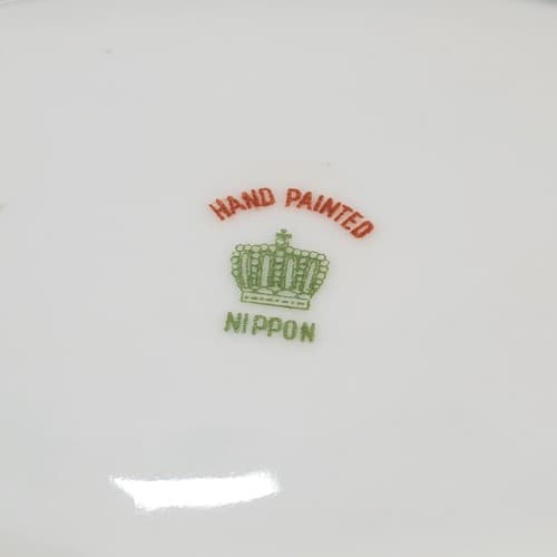 Vintage Hand Painted Nippon Decorative Oval Porcelain Dish Bowl Lake House Scene - Thumbnail 7