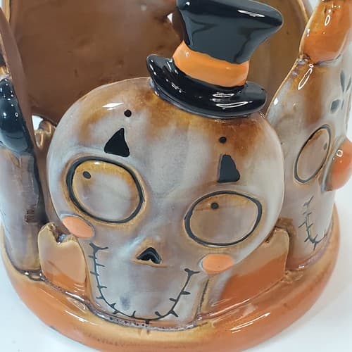 Yankee Candle Boney Bunch Circus Clowns Large Jar Candle Holder Halloween Decor - Thumbnail 4