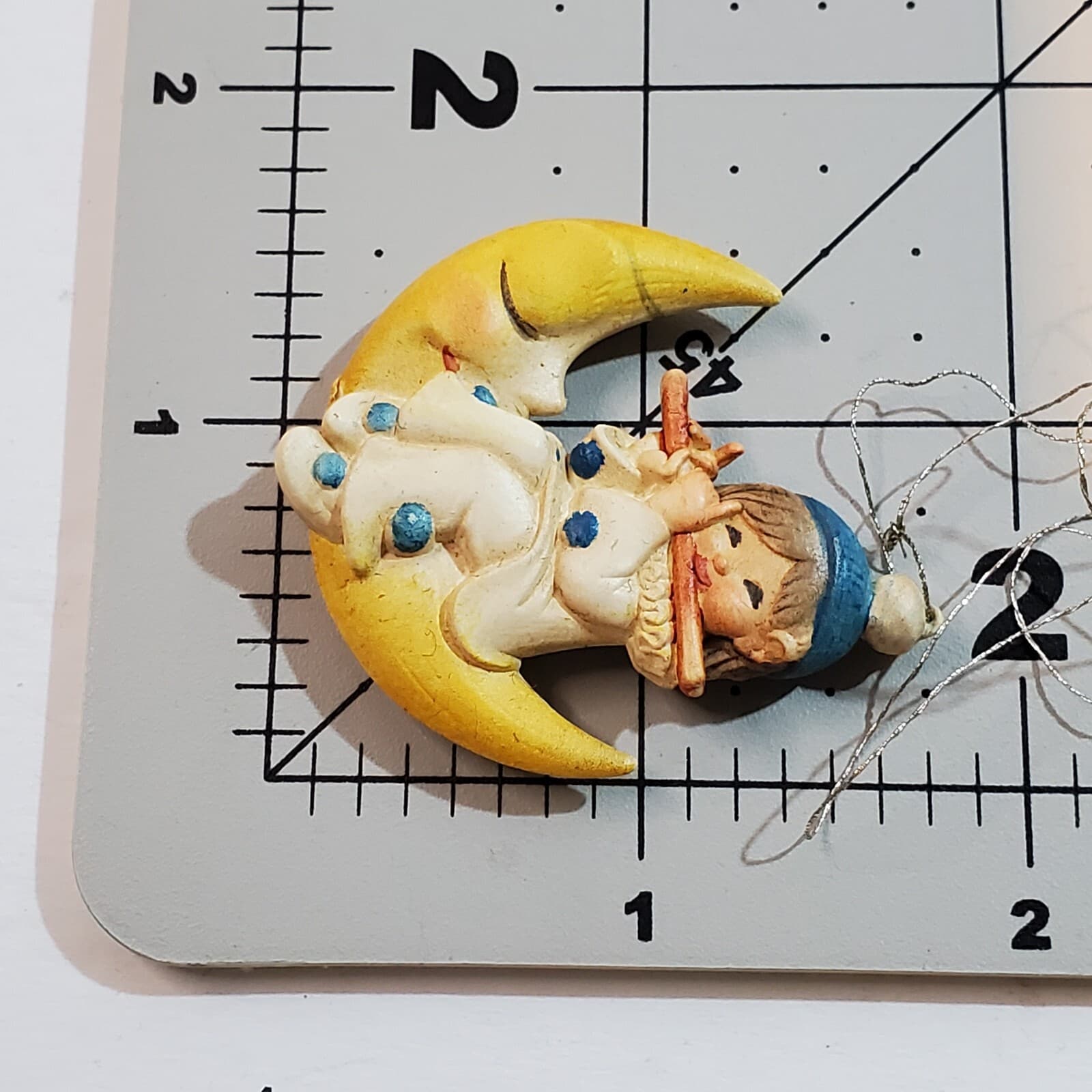 Vtg Anri Juan Ferrandiz Italy Mini Clown Moon Playing Flute Christmas Ornament - Thumbnail 4