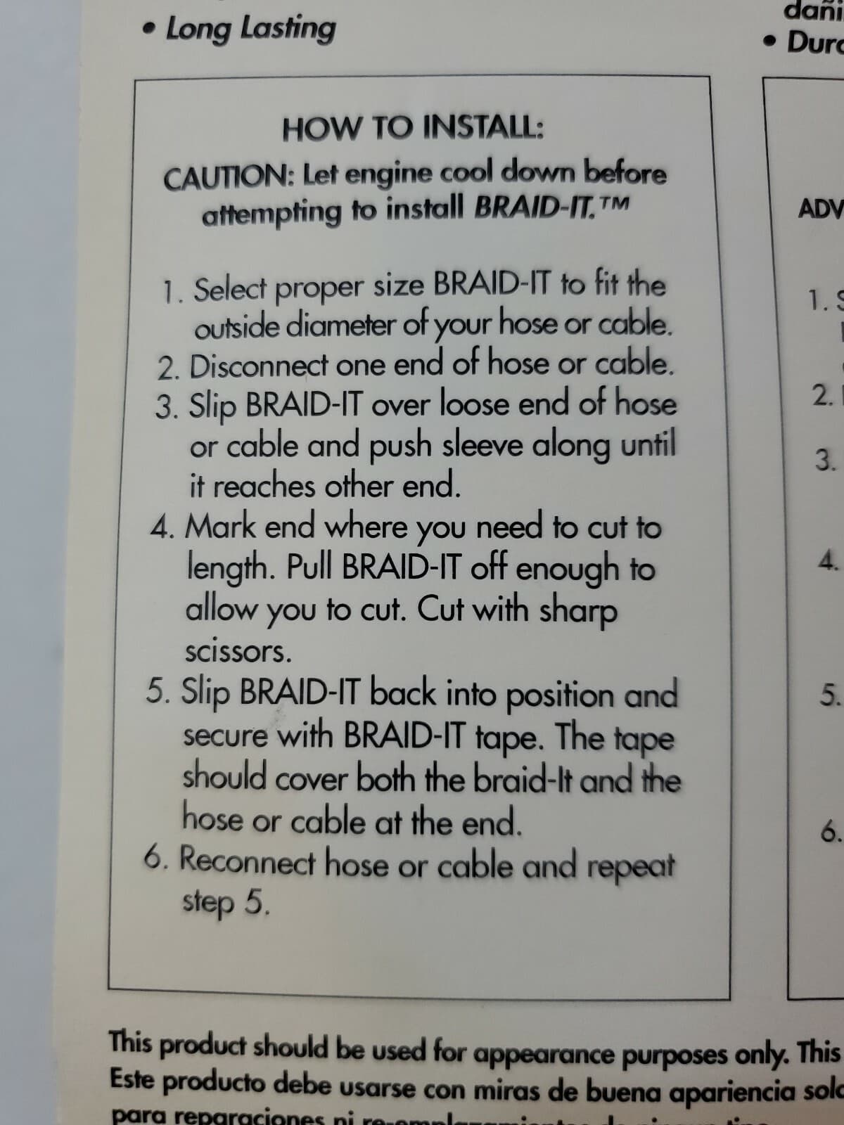 Hosecomatic Braid-It Engine Hose Sleeving Silver Metalized Mylar Sm #23002 NOS - Thumbnail 8