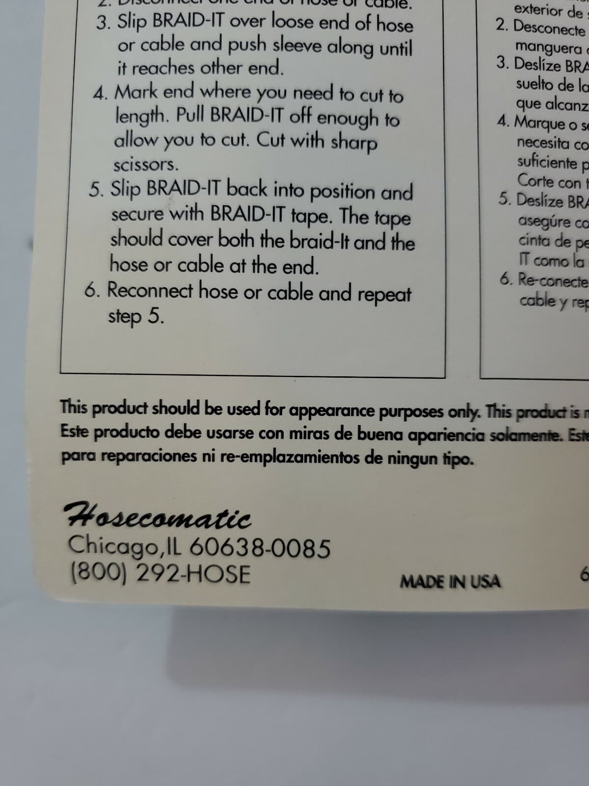 Hosecomatic Braid-It Engine Hose Sleeving Silver Metalized Mylar Sm #23002 NOS - Thumbnail 6