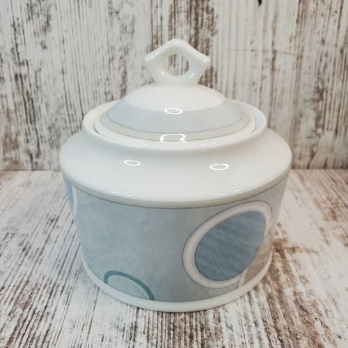 Vintage Mikasa Ultima+ Pastel Sky Sugar Bowl With Lid Mid Century Modern
