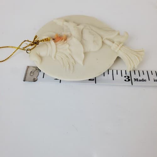 4 Vintage Witch Scarecrow Pumpkin Ceramic Resin Halloween Ornaments Off White - Thumbnail 10
