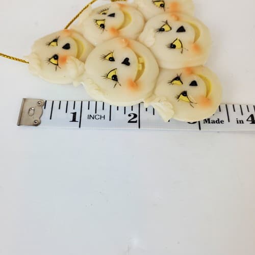 4 Vintage Witch Scarecrow Pumpkin Ceramic Resin Halloween Ornaments Off White - Thumbnail 8