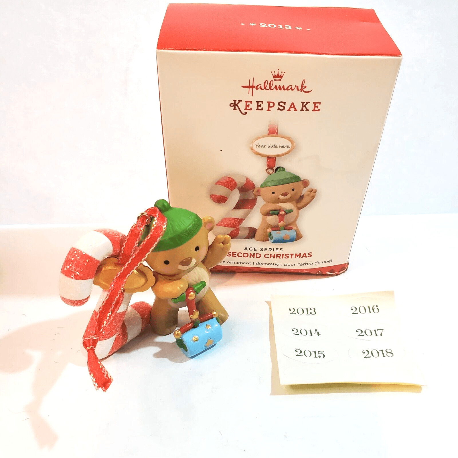 Hallmark Keepsake Age Series I Am Two 2 Customize Christmas Ornament Teddy Bear
