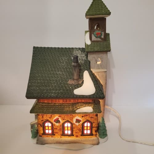 Vtg Dept 56 Heritage Village North Pole Series Chapel 56260 Retired Hand Painted - Thumbnail 12