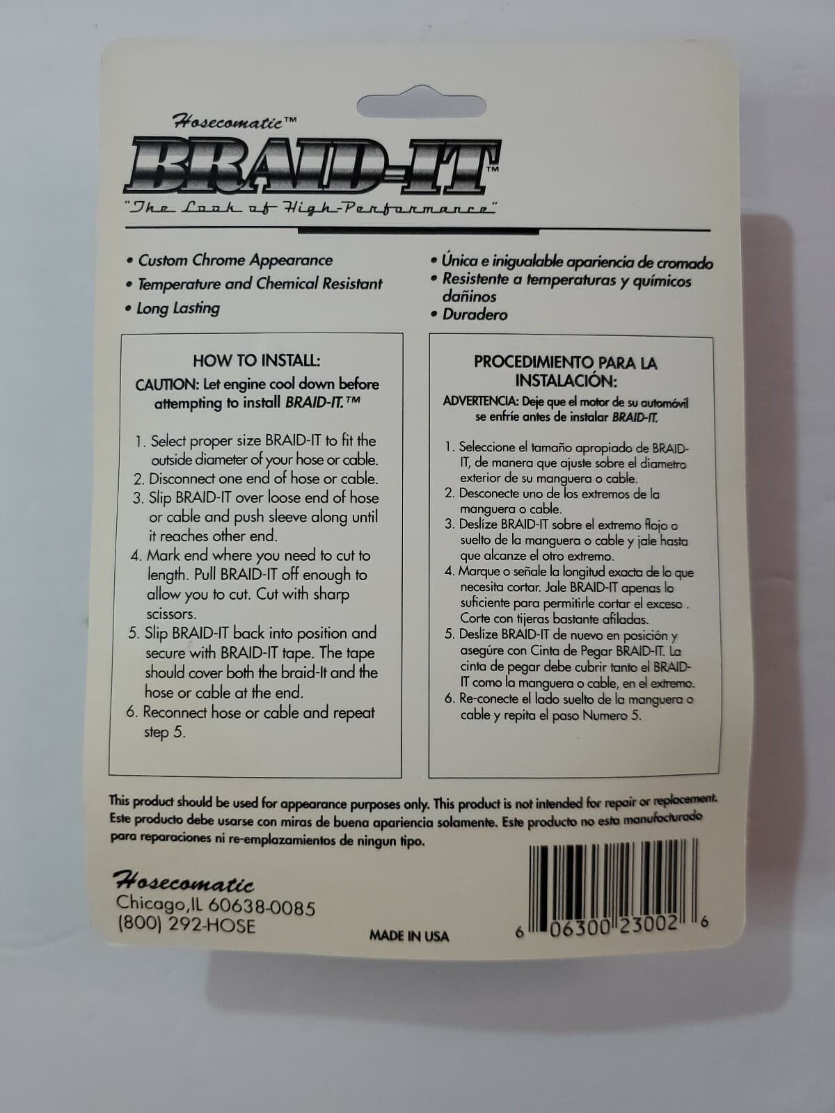 Hosecomatic Braid-It Engine Hose Sleeving Silver Metalized Mylar Sm #23002 NOS - Thumbnail 5