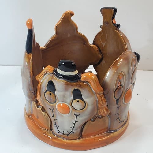 Yankee Candle Boney Bunch Circus Clowns Large Jar Candle Holder Halloween Decor - Thumbnail 3