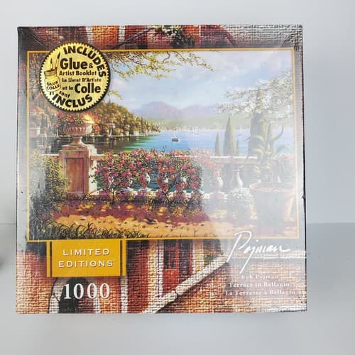BOB PEJMAN Terrace in Bellagio Italy Jigsaw Puzzle 1000 piece w/ Glue Sealed New