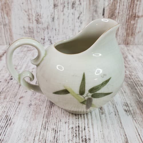 Vintage Gold Coast China Made in Japan Bamboo Design Creamer Pitcher White Green - Thumbnail 4