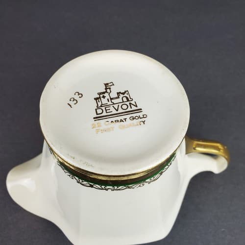 Vintage DEVON CHINA Creamer Guaranteed 22 Kt Gold Trim First Quality - Thumbnail 6
