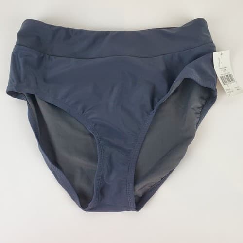 Island Escape Real Solutions Size 8 High Waist Swim Bottom Tummy Thinner Black
