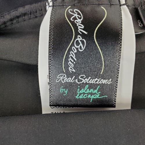 Island Escape Real Solutions Size 8 High Waist Swim Bottom Tummy Thinner Black - Thumbnail 3