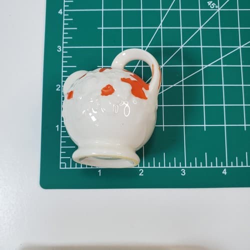 Vtg The Hinode Orange Salt Pepper Shaker on 6” Tray Japan 1950’s Cottage Retro - Thumbnail 13
