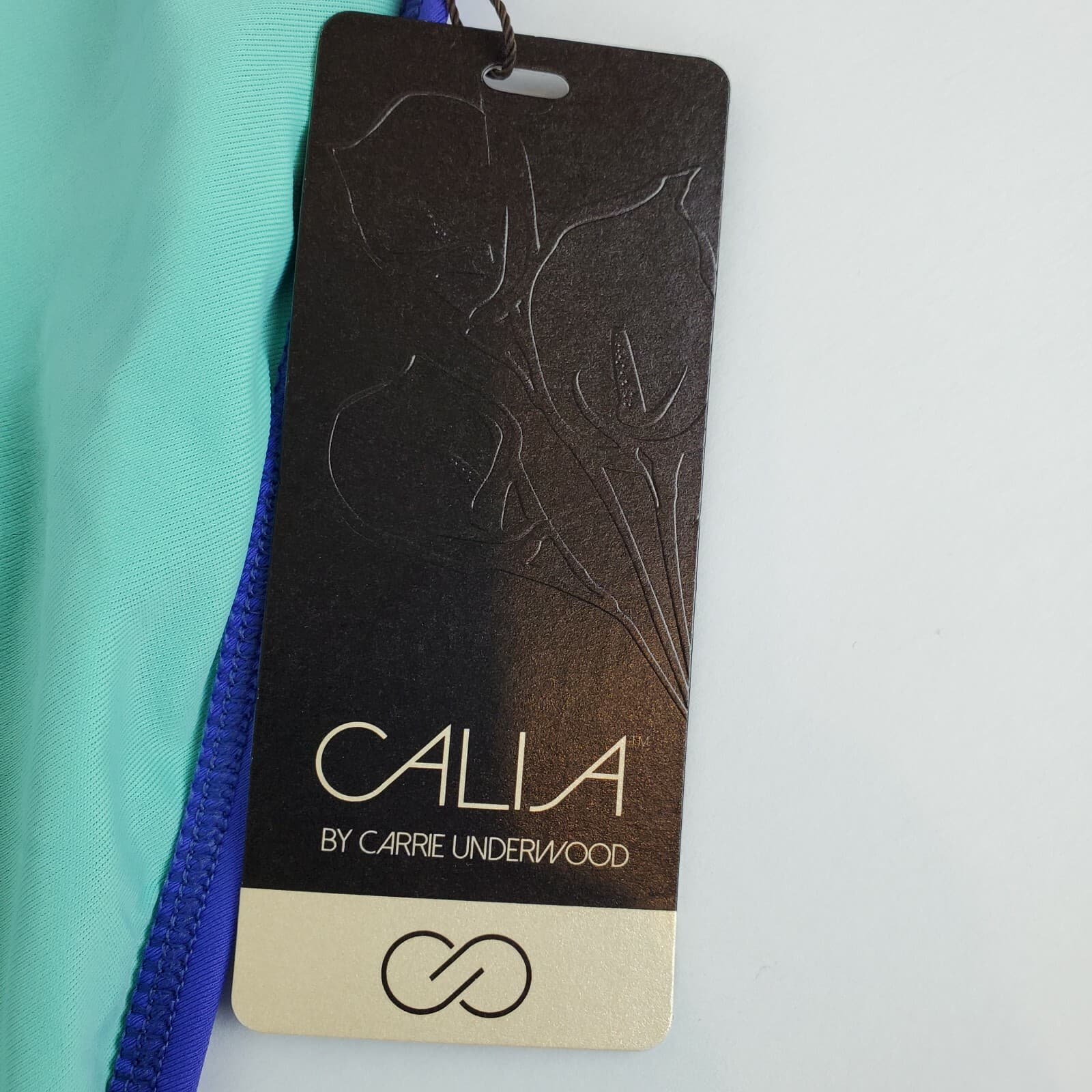 Calia Carrie Underwood Women Size XL Laser Cut Foldover Swim Bottom Blue Violet - Thumbnail 3