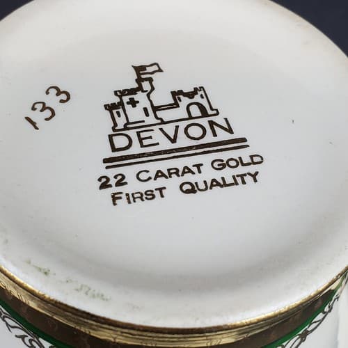 Vintage DEVON CHINA Creamer Guaranteed 22 Kt Gold Trim First Quality - Thumbnail 7