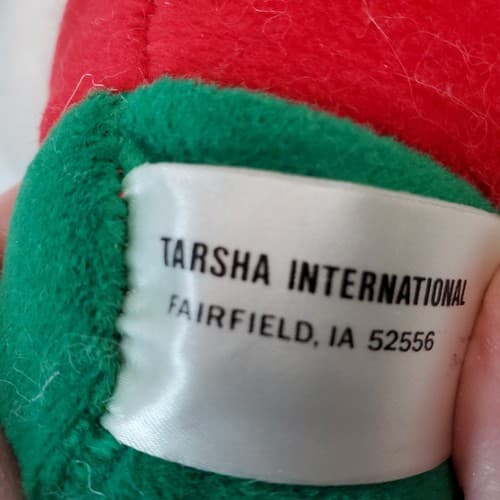 Vintage Tarsha Christmas Teddy Bear 9" Plush White Stuffed Animal Bow Hat Bell - Thumbnail 6