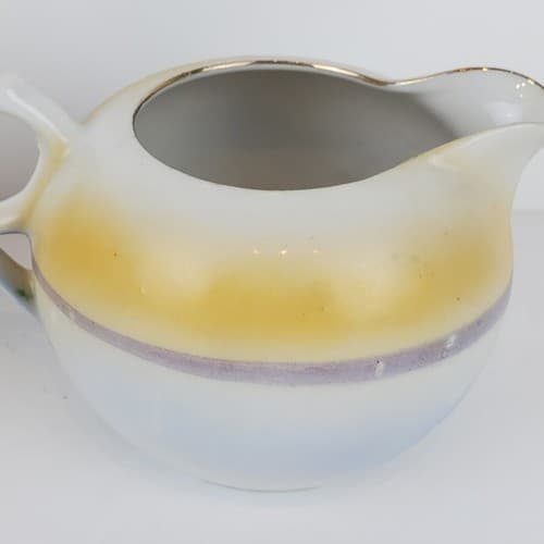 Vtg TT Takito Hand Painted Japanese Village Scene Cream And Sugar Bowl w/ Lid - Thumbnail 9