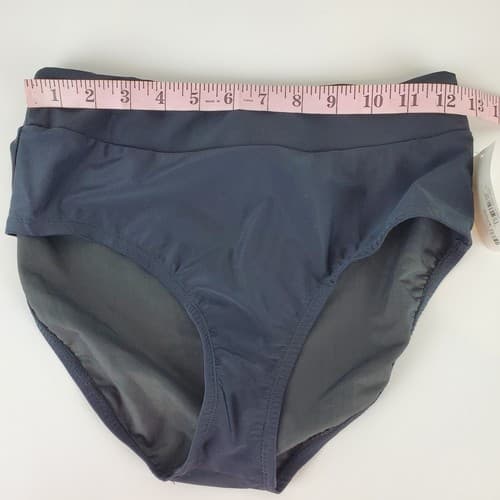 Island Escape Real Solutions Size 8 High Waist Swim Bottom Tummy Thinner Black - Thumbnail 6