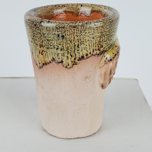 Vintage Aruba Stoneware Pottery Clay Drip Glazed Souvenir Shot Glass - Thumbnail 4