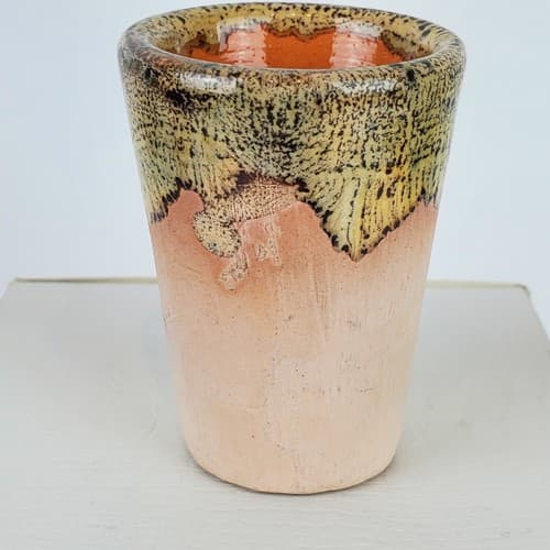 Vintage Aruba Stoneware Pottery Clay Drip Glazed Souvenir Shot Glass - Thumbnail 3