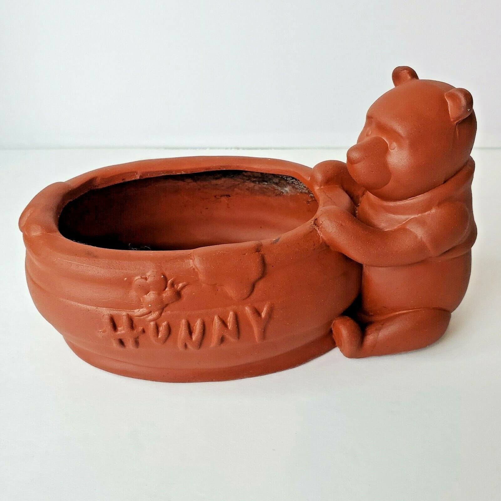 Disney Winnie the Pooh "Hunny" Pot Terracotta Clay Planter Flower Pot Herbs