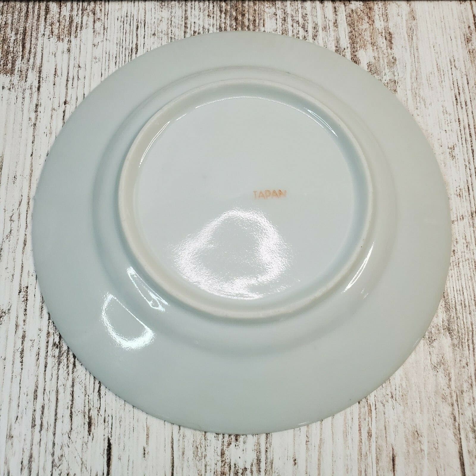 Vintage Japan Mayonnaise Set Bowl & Plate Raised Gold Moriage Dots Flowers - Thumbnail 6