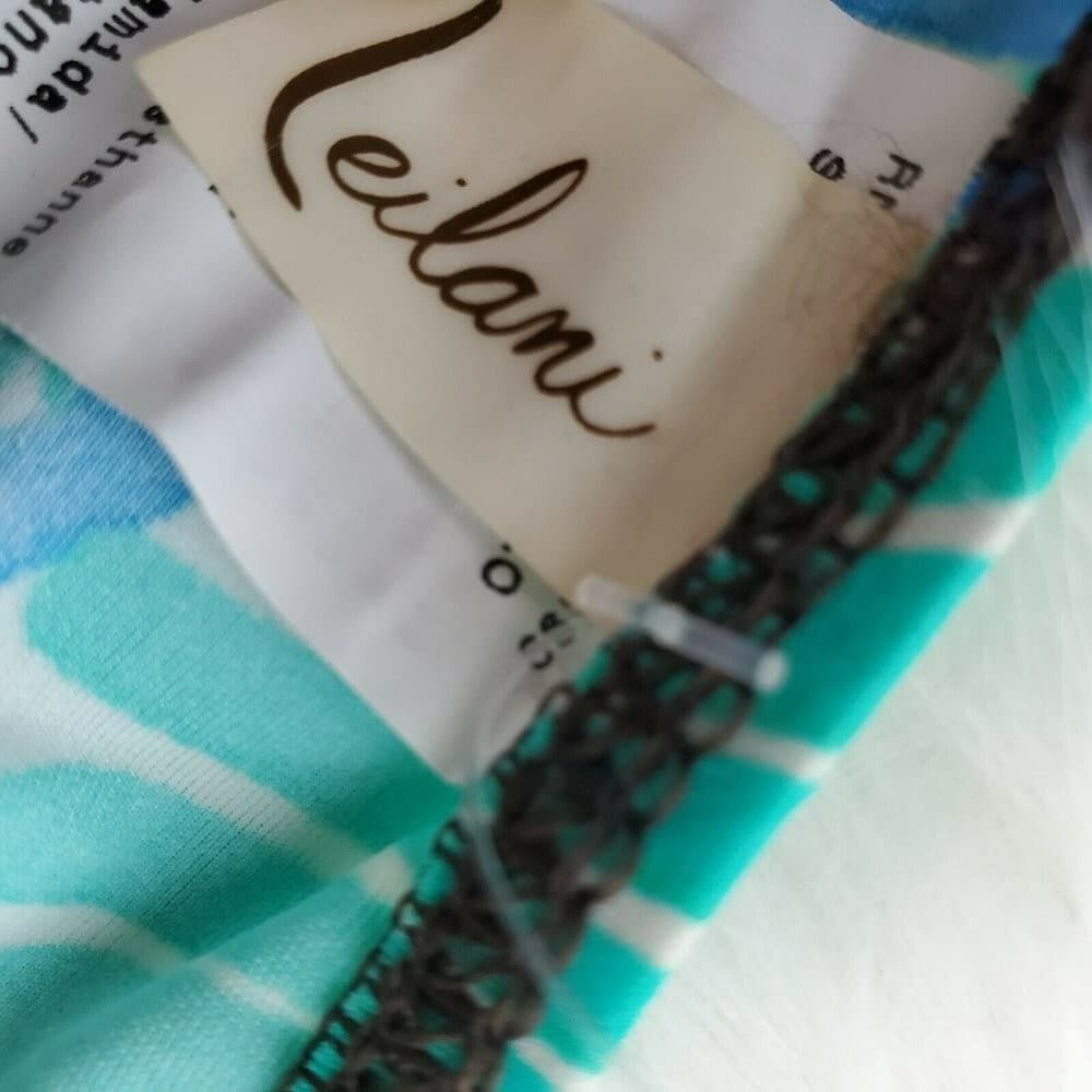 LEILANI Side Tie Hipster Floral Bikini Aqua Blue Brown Swim Bottom - Thumbnail 5