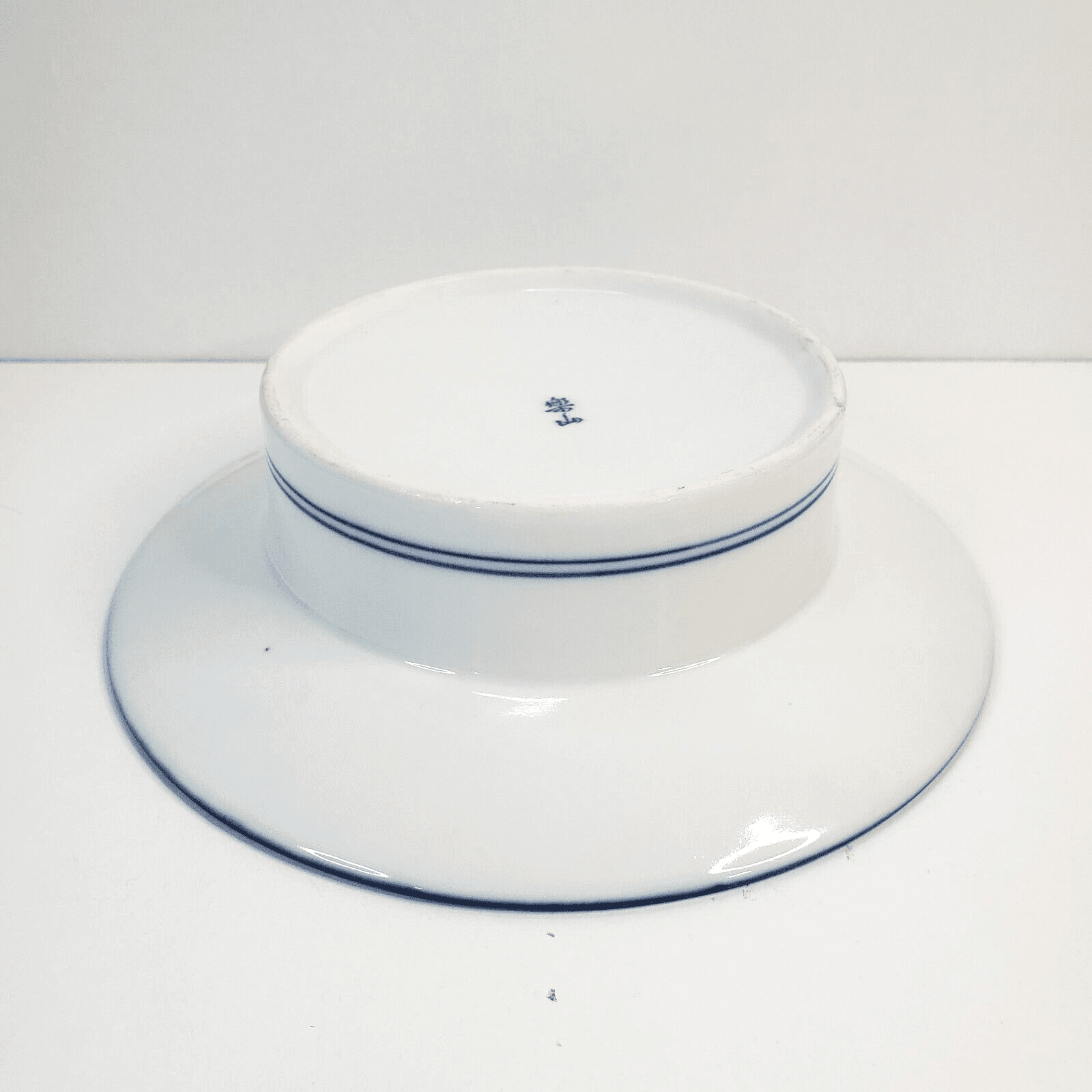 Vintage Japanese Hirado Ware Blue White Porcelain Wide Rim Hat Shape Ash Tray - Thumbnail 5