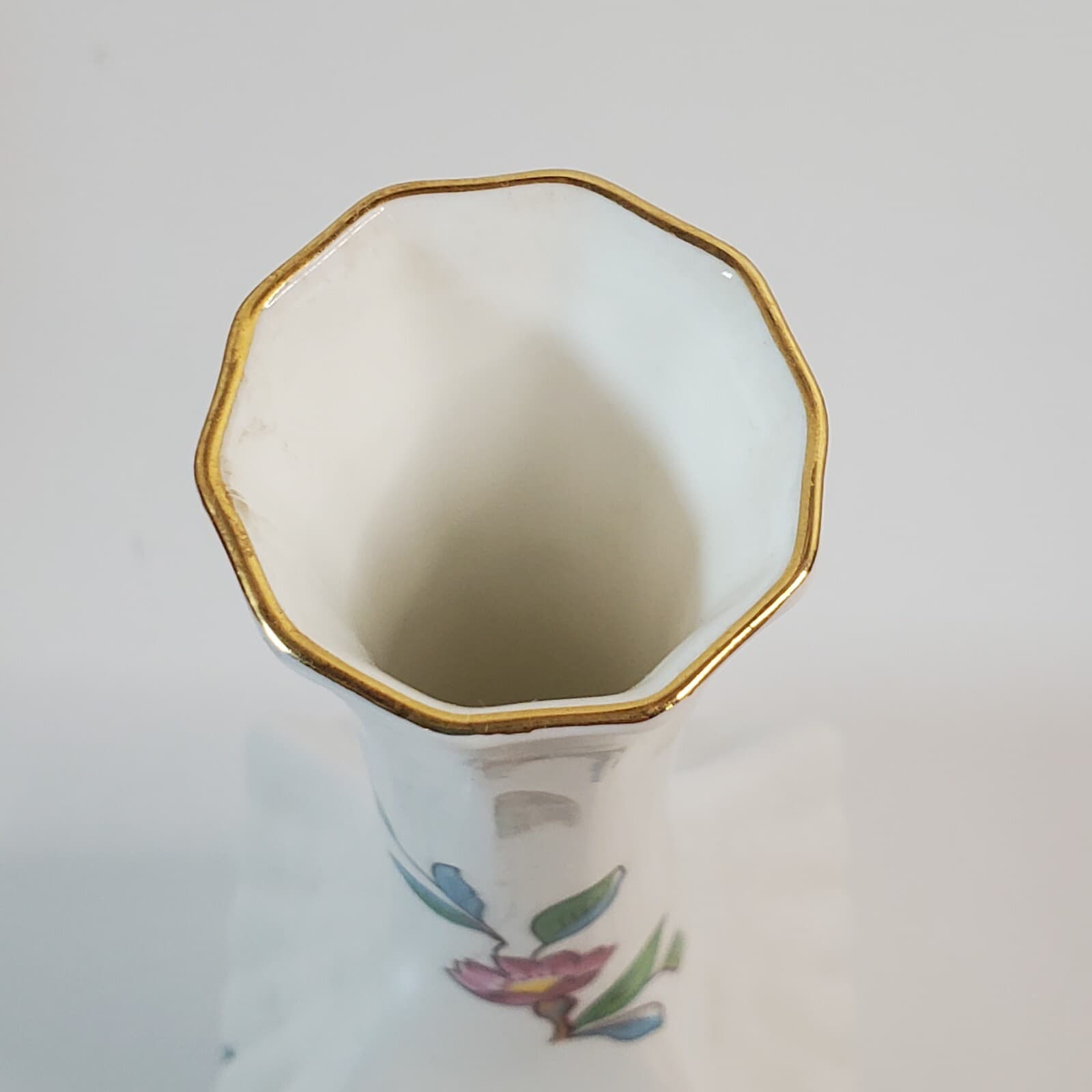 Vintage Aynsley England Cottage Garden Bone China Bud Vase Flowers Birds - Thumbnail 3