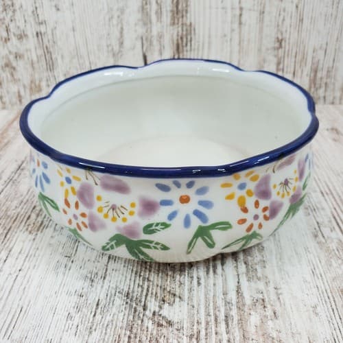 Panda Garden Earthenware Stoneware Pottery Planter Bowl Floral Flowers Pattern
