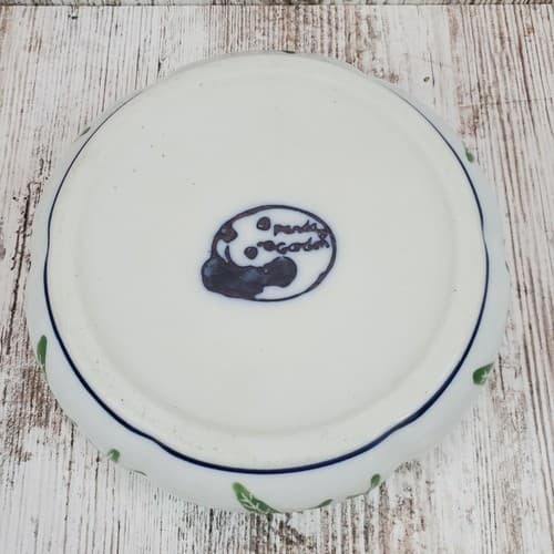 Panda Garden Earthenware Stoneware Pottery Planter Bowl Floral Flowers Pattern - Thumbnail 4