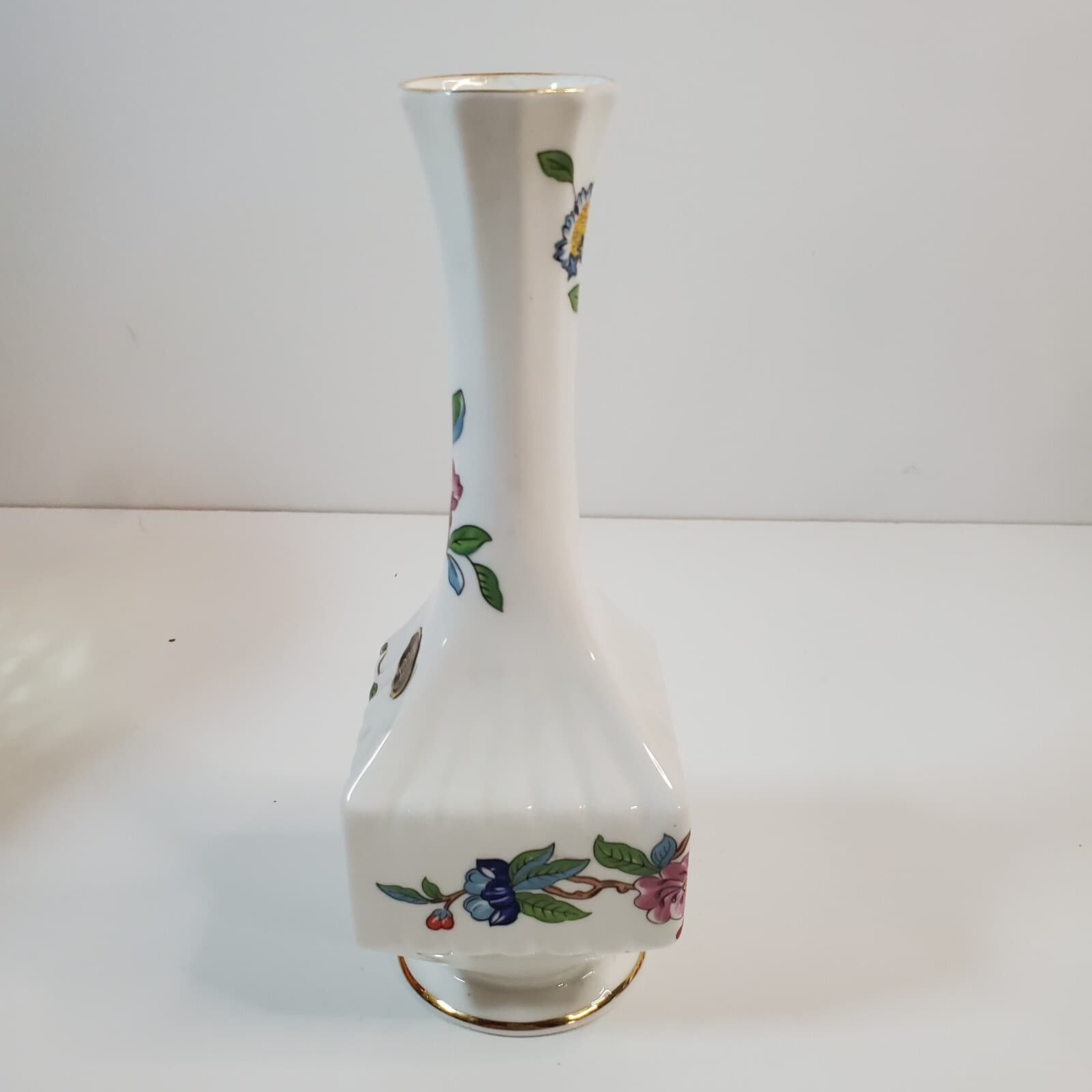 Vintage Aynsley England Cottage Garden Bone China Bud Vase Flowers Birds - Thumbnail 6