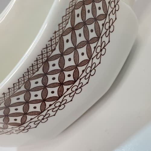 J & G Meakin Royal Staffordshire Liberty Ironstone Wicker Brown Gravy Boat - Thumbnail 4
