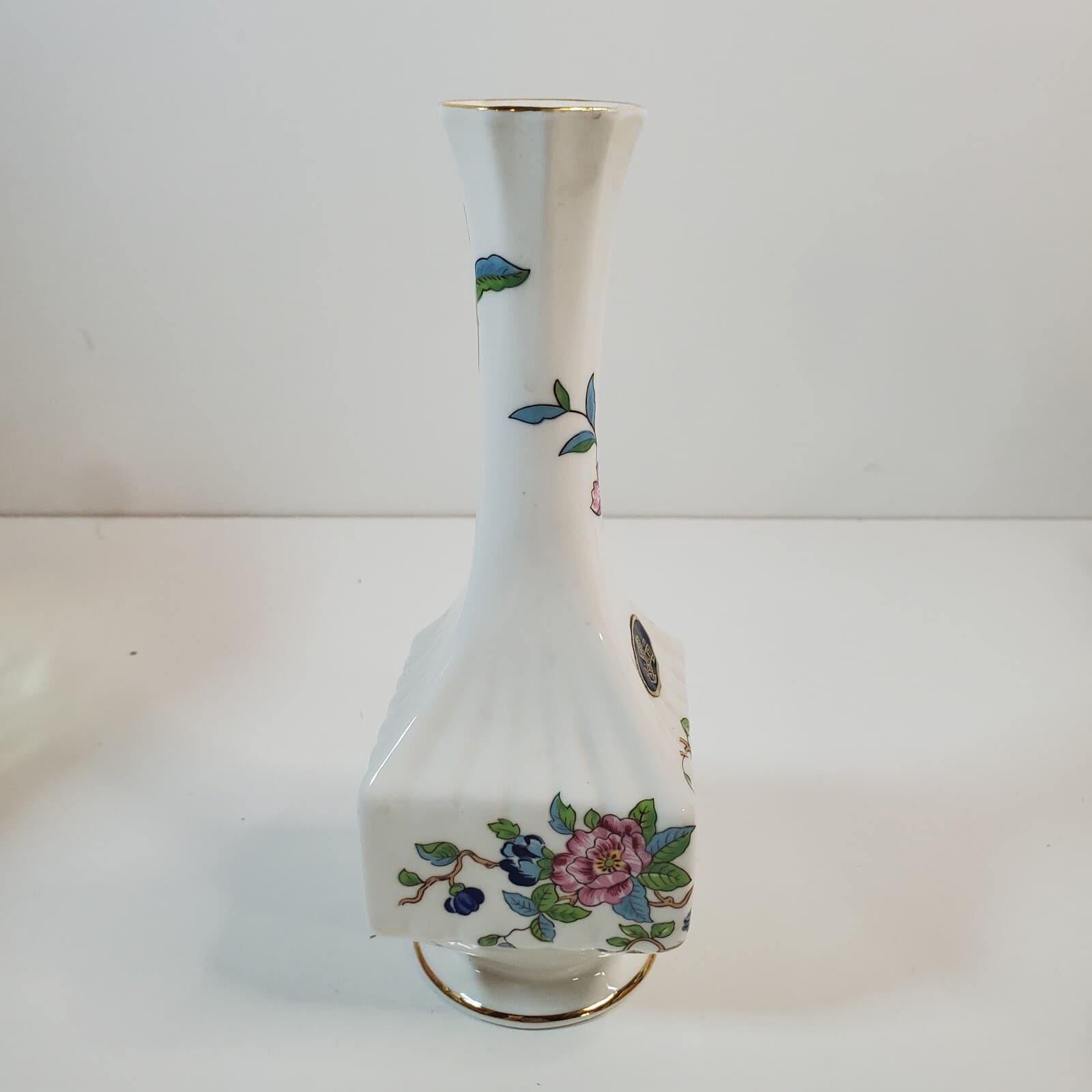 Vintage Aynsley England Cottage Garden Bone China Bud Vase Flowers Birds - Thumbnail 8