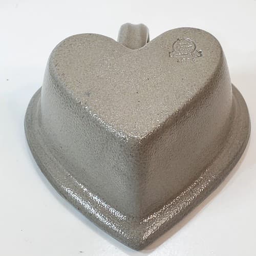 Rowe Pottery Works Heart Bowl w/ Handle Blue Grey Cambridge WI Stoneware 1995 - Thumbnail 6