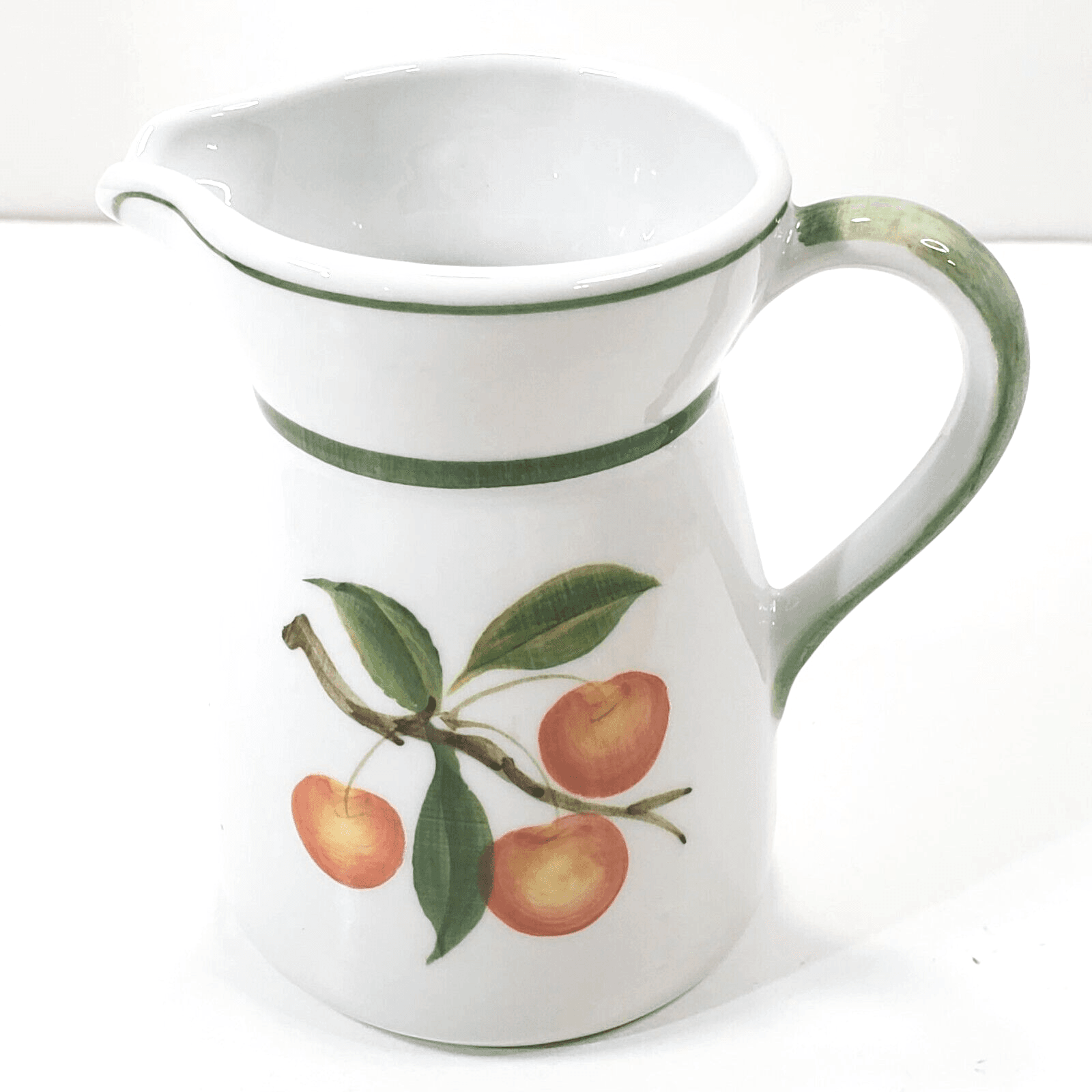 Vintage Andrea By Sadek Hand Painted Creamer With Cherries Fruit and Leaves