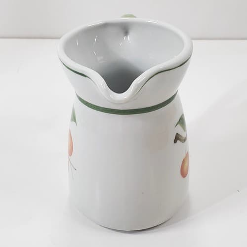 Vintage Andrea By Sadek Hand Painted Creamer With Cherries Fruit and Leaves - Thumbnail 2