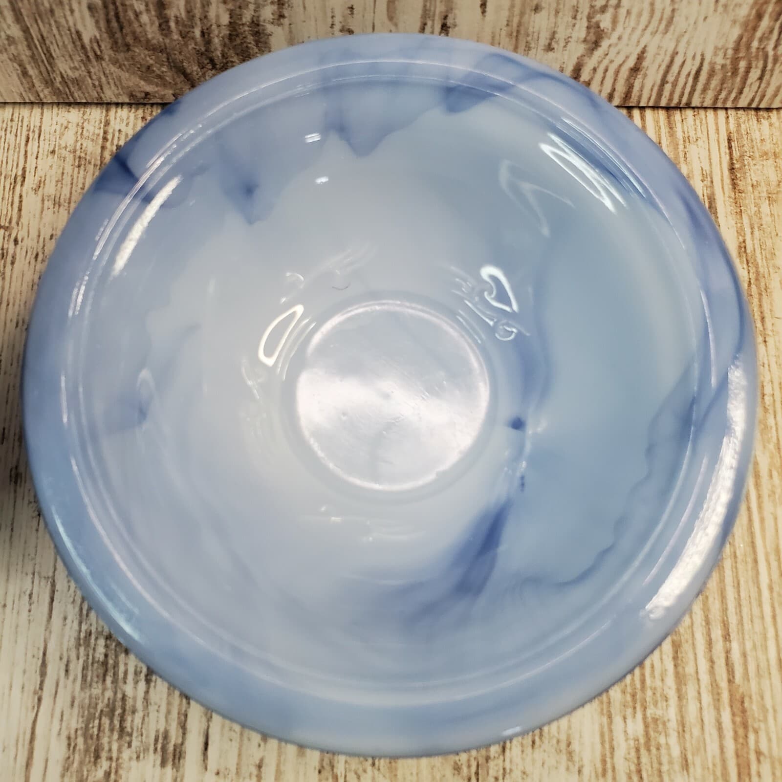 Vintage 1978 Avon Victorian Style Blue Rose Milk Glass Pitcher w/ Stopper & Bowl - Thumbnail 3