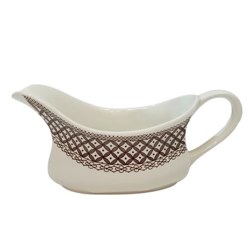 J & G Meakin Royal Staffordshire Liberty Ironstone Wicker Brown Gravy Boat