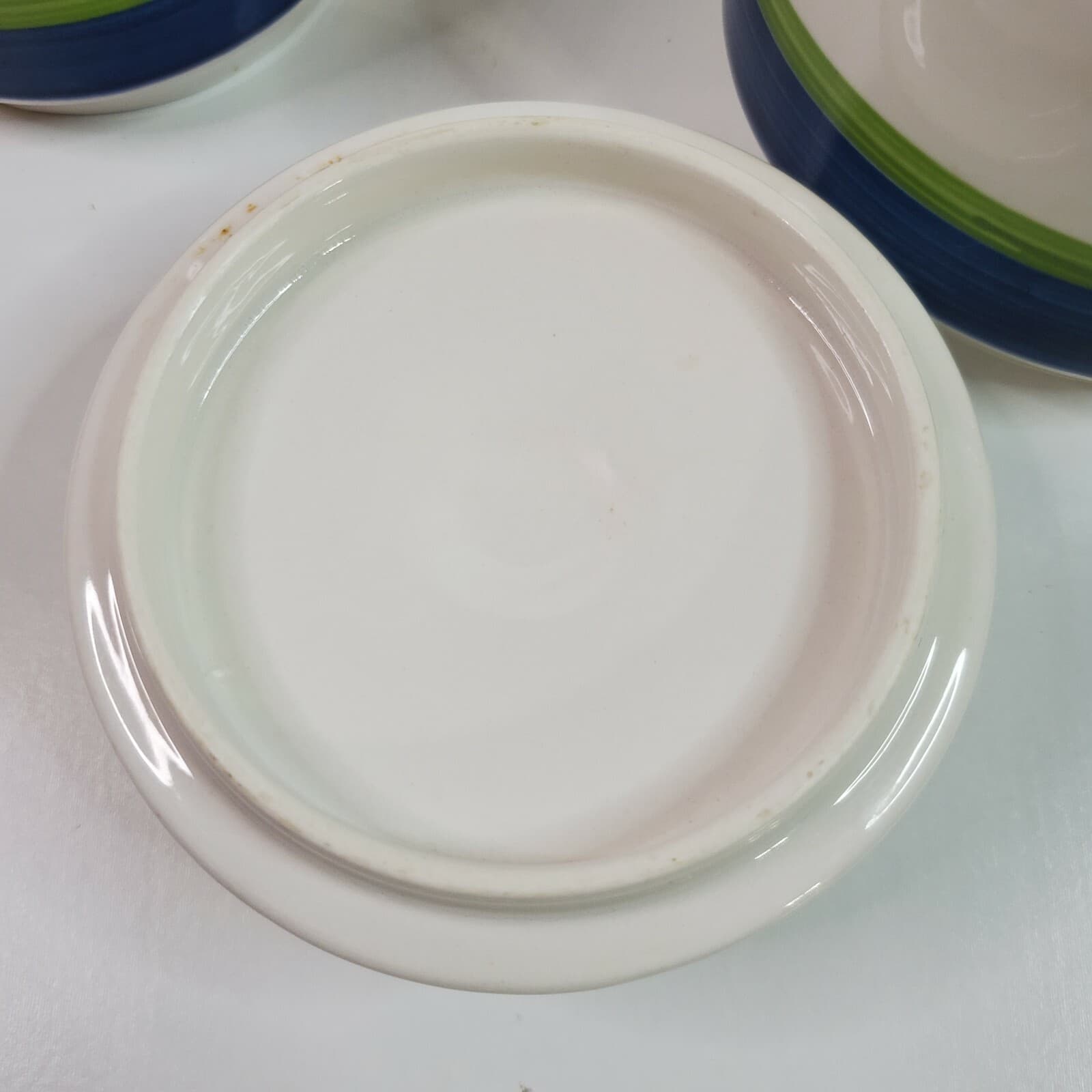Retro Vintage Noritake Craftone Polka 8758 Cream & Sugar Set White Blue Green - Thumbnail 5