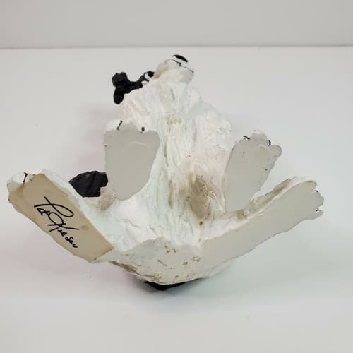 Cracker Jacks "Bingo" Dog Figurine by Pat Kolesar Resin Black & White Textured - Thumbnail 6