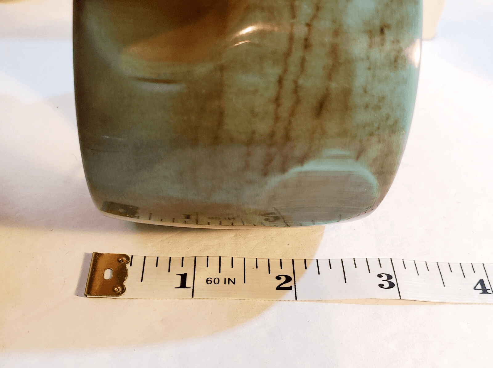 Wide Resin Bangle Bracelet Greenish/Blue Brown Tones w/ Indents Antika 3" India - Thumbnail 8